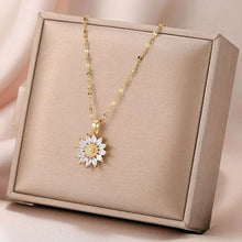 Load image into Gallery viewer, Gold Plated Sunflower Pendant Necklace