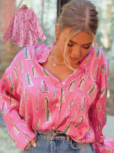 Load image into Gallery viewer, Vintage Chic Africa Safari Globetrotter Satin Blouse