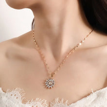 Load image into Gallery viewer, Gold Plated Sunflower Pendant Necklace
