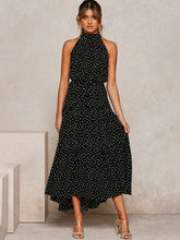 Load image into Gallery viewer, Sweet Polka Dot Halter Strapless Maxi Dress