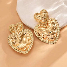 Load image into Gallery viewer, Statement Love Heart Charm Earrings