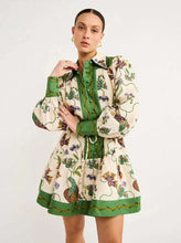Load image into Gallery viewer, Floral Botanical Lantern Sleeve Dress