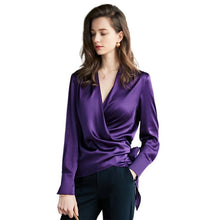 Load image into Gallery viewer, Chic Satin Cross Lace-up Blouse