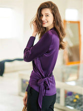 Load image into Gallery viewer, Chic Satin Cross Lace-up Blouse