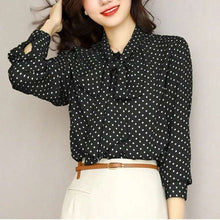 Load image into Gallery viewer, Polka Dot Bow Blouse