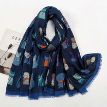 Load image into Gallery viewer, Cute Cat Fringed Scarf