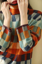 Load image into Gallery viewer, Stylish Colorblock Turtleneck Pullover