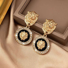Load image into Gallery viewer, Designer Lion Head Dangle Earrings
