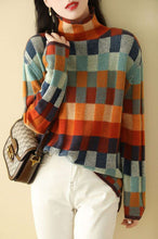 Load image into Gallery viewer, Stylish Colorblock Turtleneck Pullover