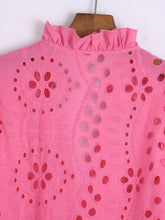 Load image into Gallery viewer, Embroidery Lace Hollow Out Lantern Sleeve Blouse Shirt