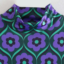 Load image into Gallery viewer, Vintage Psychedelic Flower Power Half Collar Top
