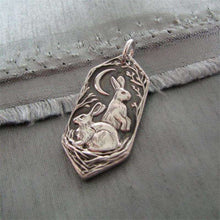 Load image into Gallery viewer, Alice Wonderland Silver Rabbit Hares Pendant Necklace