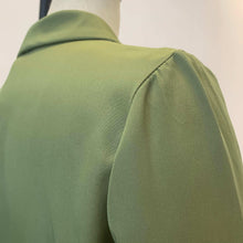 Load image into Gallery viewer, Olive Green Pleated Belt Blazer Chic Dress