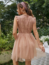 Load image into Gallery viewer, Vintage Sleeveless Lace Tulle Ruffle Party Dress