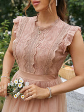 Load image into Gallery viewer, Vintage Sleeveless Lace Tulle Ruffle Party Dress
