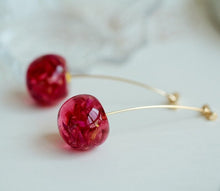 Load image into Gallery viewer, Gold Plated Sweet Sakura Cherry Dang Drop Earrings - Pretty Fashionation