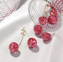 Load image into Gallery viewer, Gold Plated Sweet Sakura Cherry Dang Drop Earrings - Pretty Fashionation