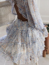 Load image into Gallery viewer, Vintage Bohemian Turquoise Sweet Blue Ruffles Dress - Pretty Fashionation