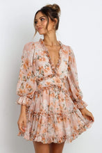 Load image into Gallery viewer, Vintage Bohemian Sandy Brown Nude Ruffles Dress - Pretty Fashionation
