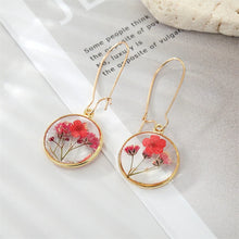 Load image into Gallery viewer, Unique Real Dried Flower Resin Earrings
