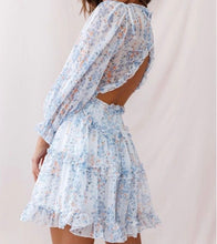 Load image into Gallery viewer, Vintage Bohemian Turquoise Sweet Blue Ruffles Dress - Pretty Fashionation
