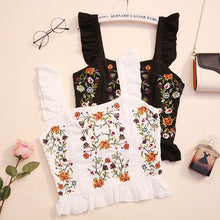 Load image into Gallery viewer, Bohemian Flower Embroidery Sleeveless Ruffles Blouse - Pretty Fashionation