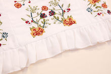 Load image into Gallery viewer, Bohemian Flower Embroidery Sleeveless Ruffles Blouse - Pretty Fashionation