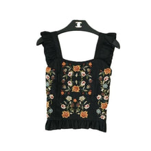 Load image into Gallery viewer, Bohemian Flower Embroidery Sleeveless Ruffles Blouse - Pretty Fashionation