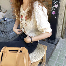 Load image into Gallery viewer, Embroidered Crochet Cardigan Top