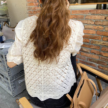 Load image into Gallery viewer, Embroidered Crochet Cardigan Top