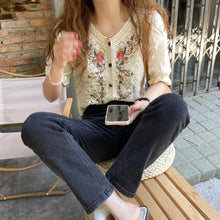 Load image into Gallery viewer, Embroidered Crochet Cardigan Top
