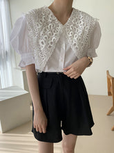 Load image into Gallery viewer, Vintage Lace Edwardian Lapel White Blouse