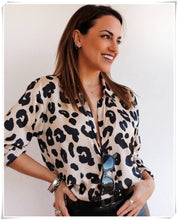 Load image into Gallery viewer, Vintage Chic Africa Safari Globetrotter Satin Blouse
