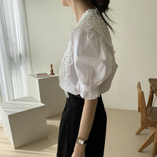 Load image into Gallery viewer, Vintage Lace Edwardian Lapel White Blouse
