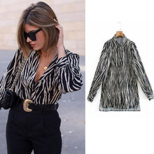 Load image into Gallery viewer, Vintage Chic Africa Safari Globetrotter Satin Blouse