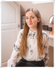 Load image into Gallery viewer, Vintage Chic Africa Safari Globetrotter Satin Blouse