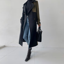 Load image into Gallery viewer, Chic European Style Trench Navy &amp; Olive Coat
