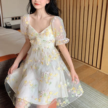 Load image into Gallery viewer, Vintage Fairy Floral Chiffon Mini Dress