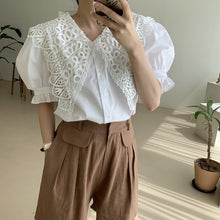 Load image into Gallery viewer, Vintage Lace Edwardian Lapel White Blouse