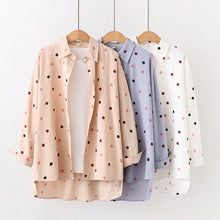 Load image into Gallery viewer, Loose Polka Dot College Style Shirt
