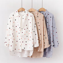 Load image into Gallery viewer, Loose Polka Dot College Style Shirt