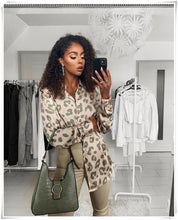 Load image into Gallery viewer, Vintage Chic Africa Safari Globetrotter Satin Blouse