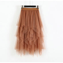 Load image into Gallery viewer, Sweet Free Size Tulle Hem Mesh Tutu Skirt