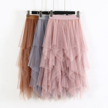Load image into Gallery viewer, Sweet Free Size Tulle Hem Mesh Tutu Skirt