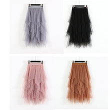 Load image into Gallery viewer, Sweet Free Size Tulle Hem Mesh Tutu Skirt