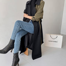 Load image into Gallery viewer, Chic European Style Trench Navy & Olive Coat