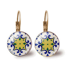 Load image into Gallery viewer, Mandala Portuguese Flower Earrings