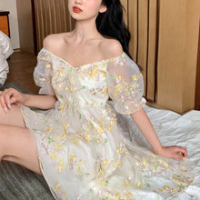 Load image into Gallery viewer, Vintage Fairy Floral Chiffon Mini Dress