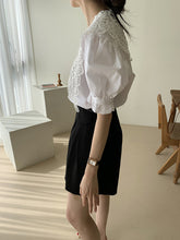 Load image into Gallery viewer, Vintage Lace Edwardian Lapel White Blouse