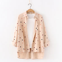 Load image into Gallery viewer, Loose Polka Dot College Style Shirt